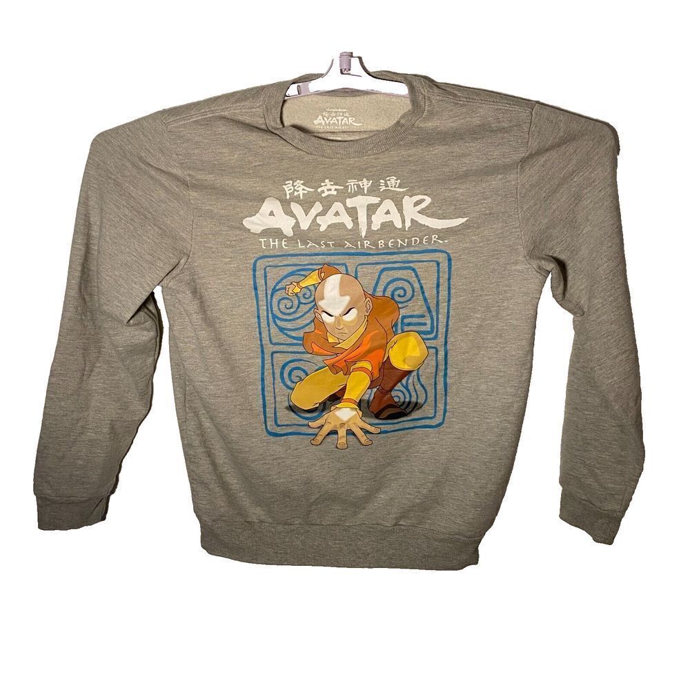 Avatar Sweatshirts‎ Men's Size M Gray Cotton Blend The Last Airbender Pullover